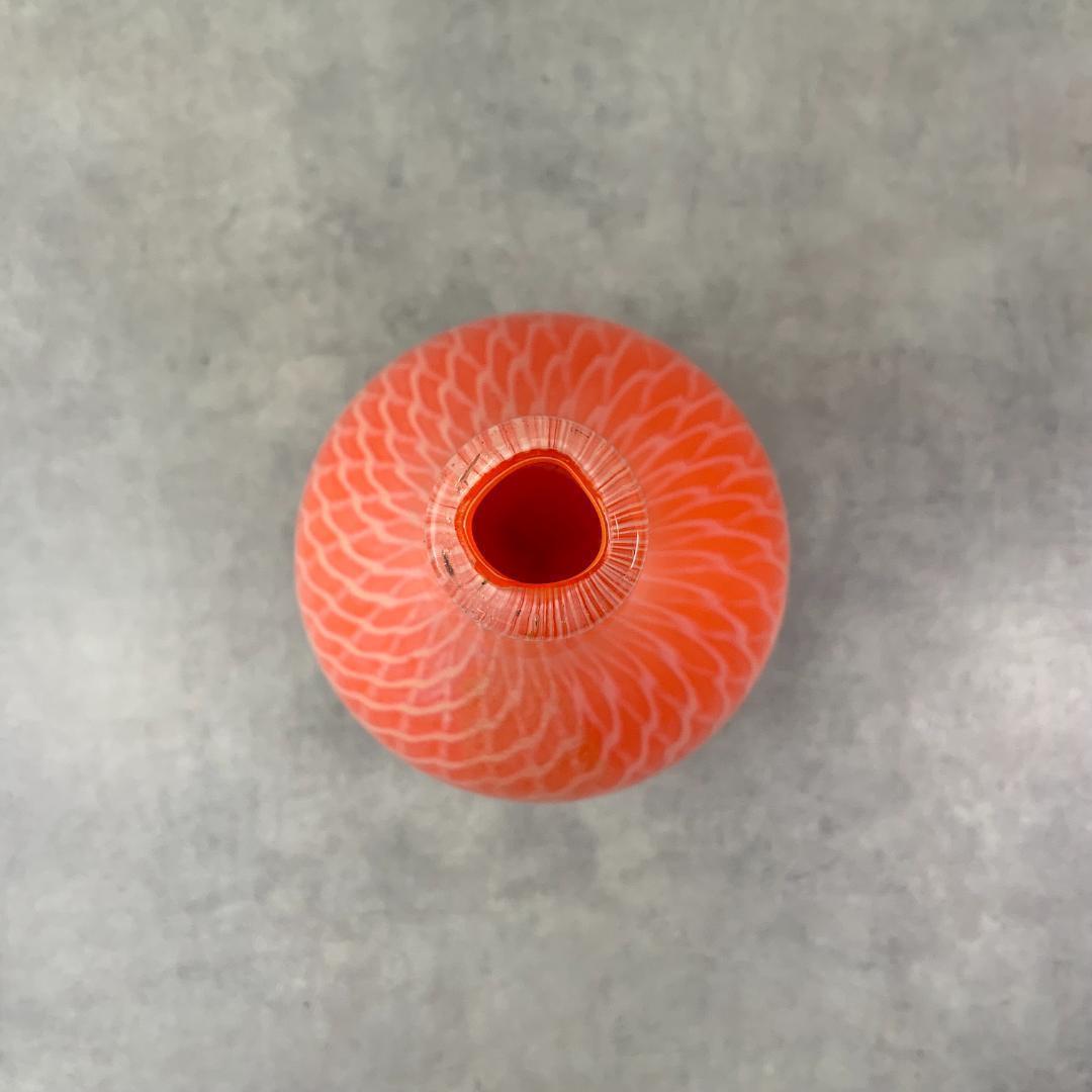 ジャパン ヴィンテージ ガラス ベース オレンジ 花器 花瓶 ビンテージ