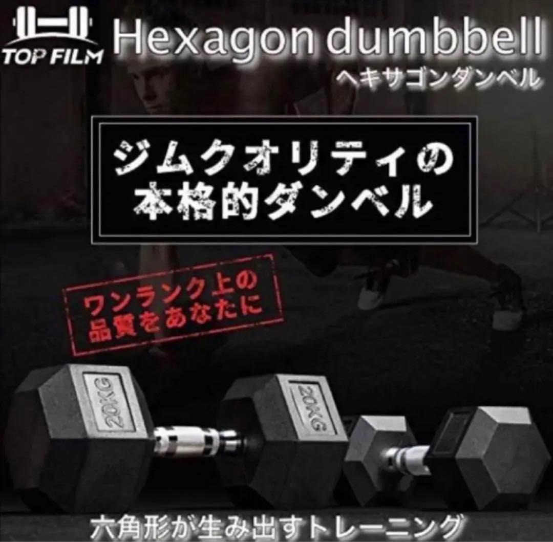 ダンベル 10kg 2個セット スタイリッシュ 六角 筋トレ