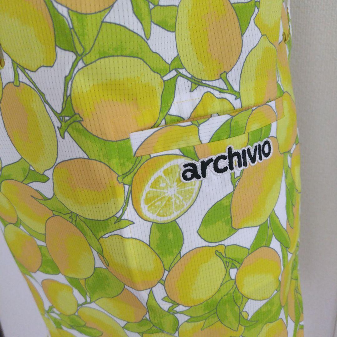 ☆ARCHIVIO✩イエローノースリーブワンピース レモン柄/果実柄M