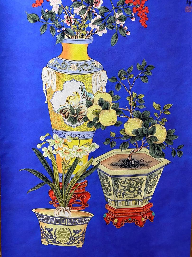 郎世宁 平安富贵 中国画 掛け軸 水墨画 和室 玄関 茶室 壁掛け 美術品