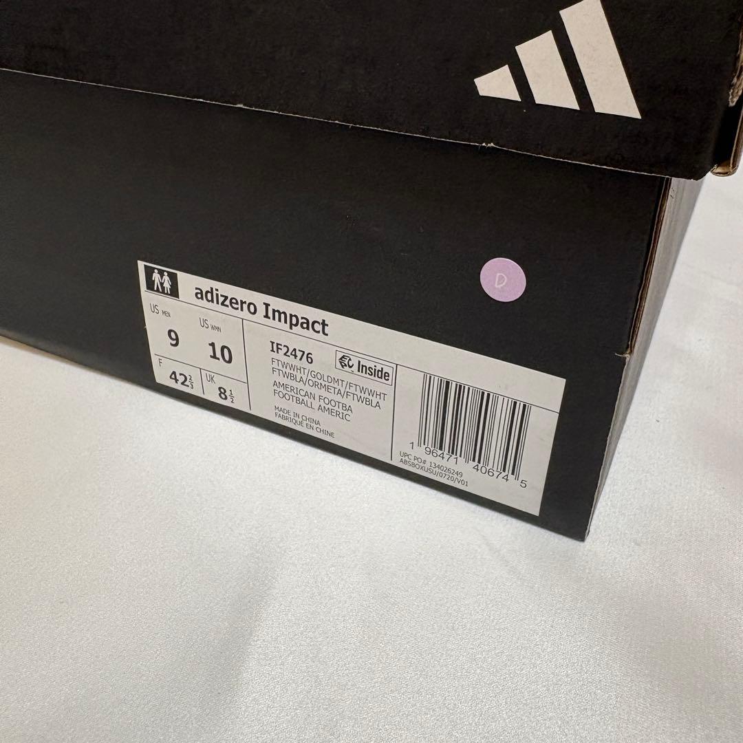 Adizero Impact Cleats　WHT/GLD　27.0㎝　D