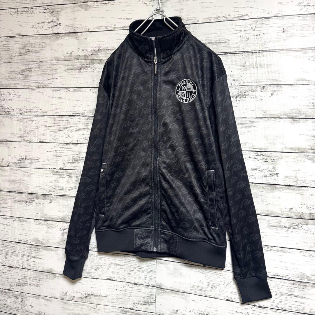 美品　FILA GOLF ウェアー　セットアップ　ブラック　総柄　Mサイズ