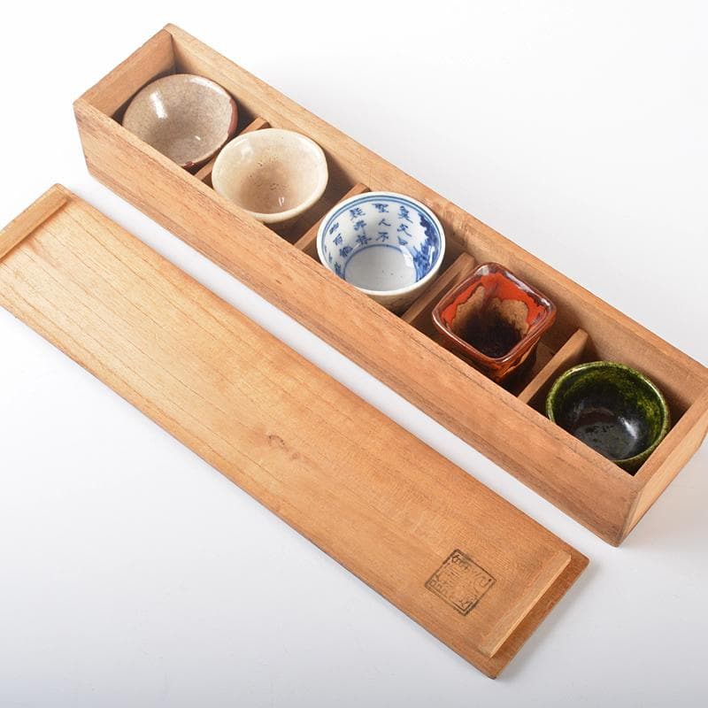 煎茶道具　青木木米　太田垣連月など　五種盃　茶器　H　R6527