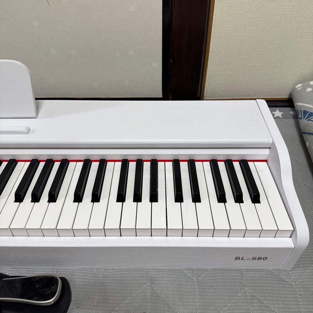 kimfbay 電子ピアノ　88鍵盤　白　ペダル付き　BL-580