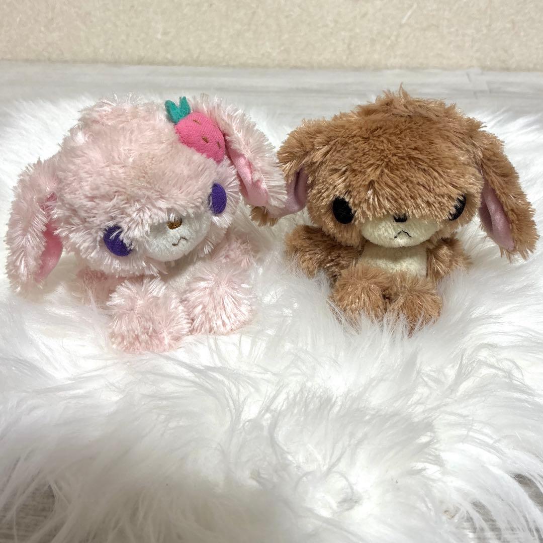 【激レア】シュガーバニーズフレンドうなずきぬいぐるみ くろうさ ストロベリーうさ