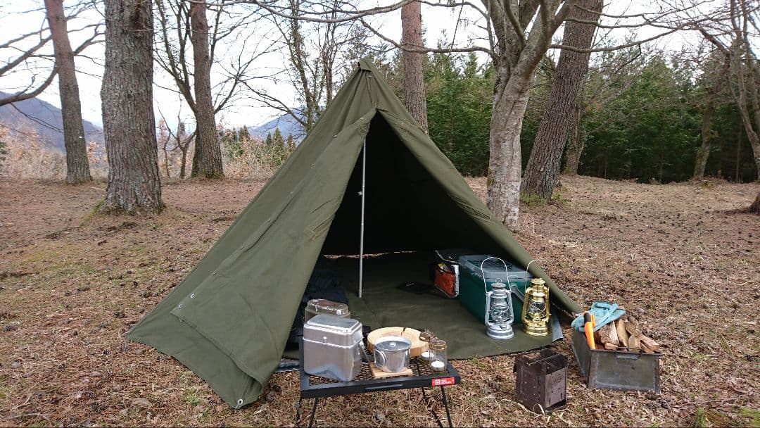 ネイビーカラーポーランド軍ポンチョテント一式 サイズ2 パップテント 軍幕