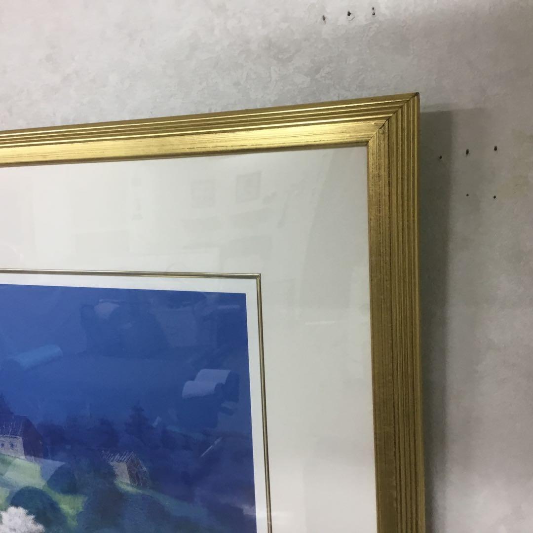 野村義照先生の版画です　風景画 青系