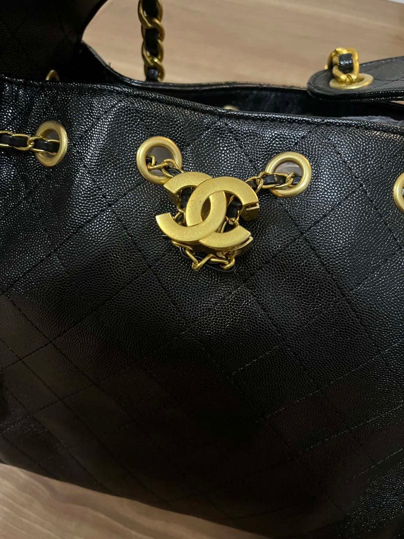 CHANEL ブラック キルティングバッグノベルティ　トートバッグ
