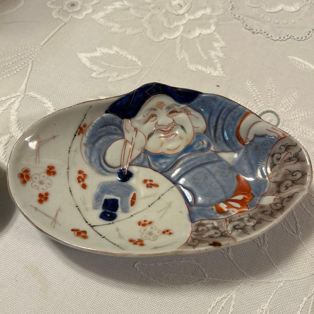 古伊万里　恵比寿柄　3枚セット　骨董品