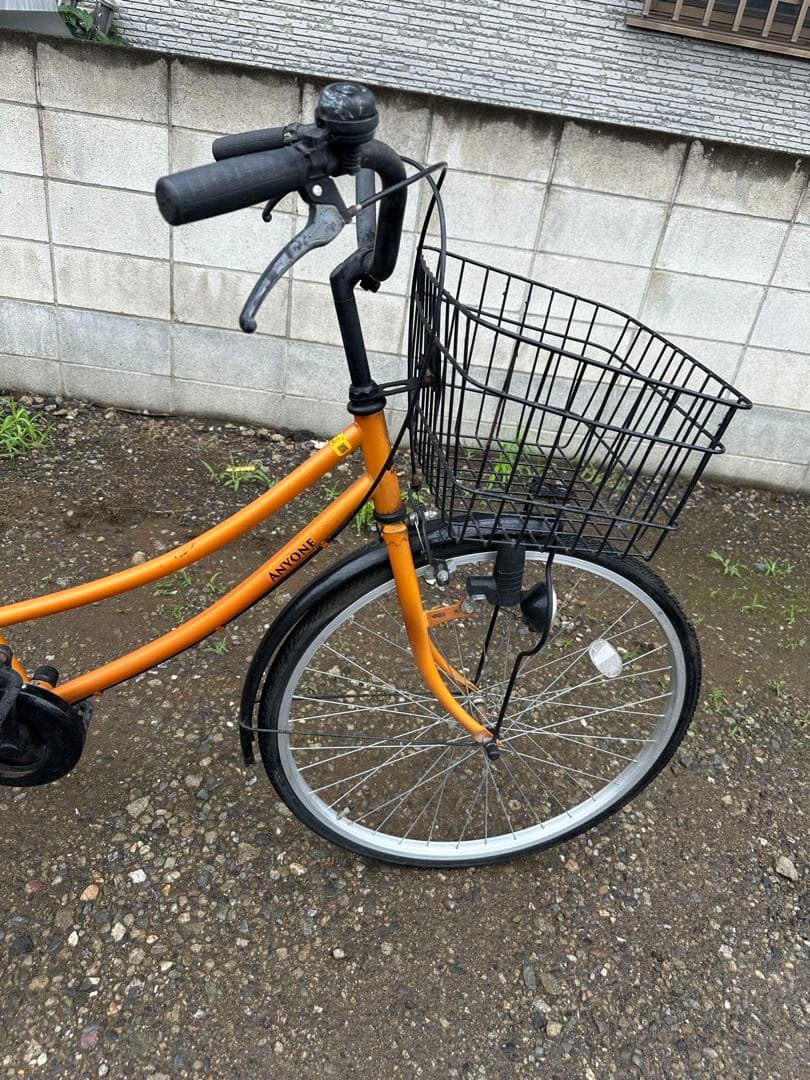 オレンジ シティサイクル 前バスケット付き