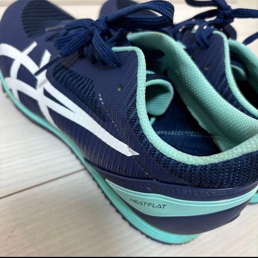 ASICSスパイクシューズ ネイビー/ホワイト　陸上競技　土トラック 兼用モデル