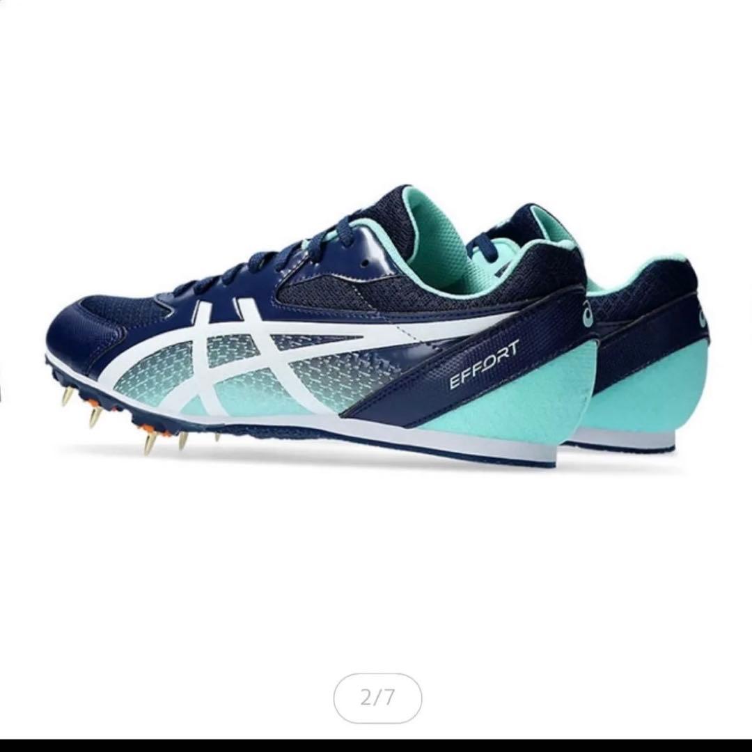 ASICSスパイクシューズ ネイビー/ホワイト　陸上競技　土トラック 兼用モデル