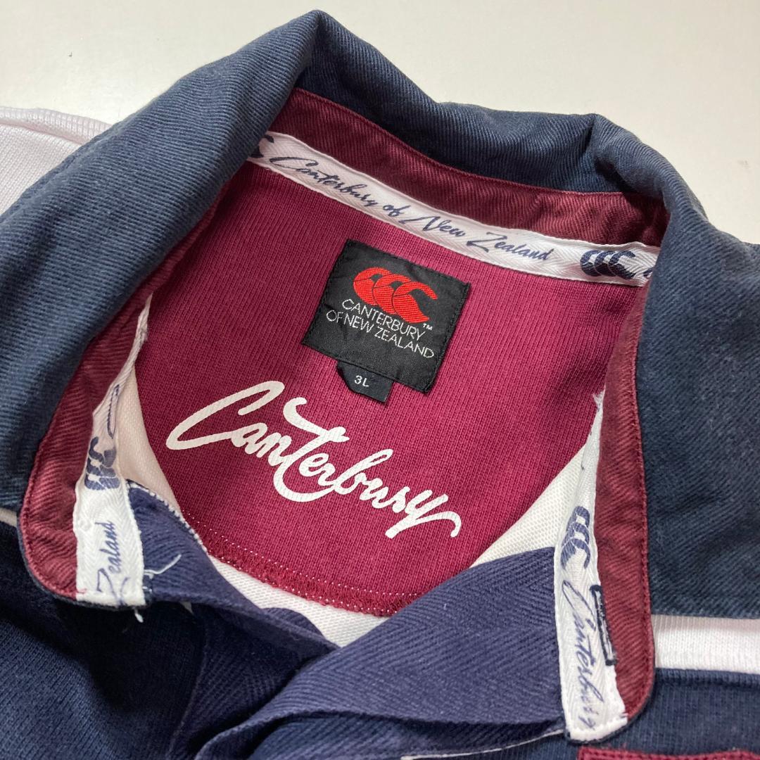 カンタベリー　ラガーシャツ　3L（2XL）　ポロシャツ　長袖　ボーダー　ラグビー