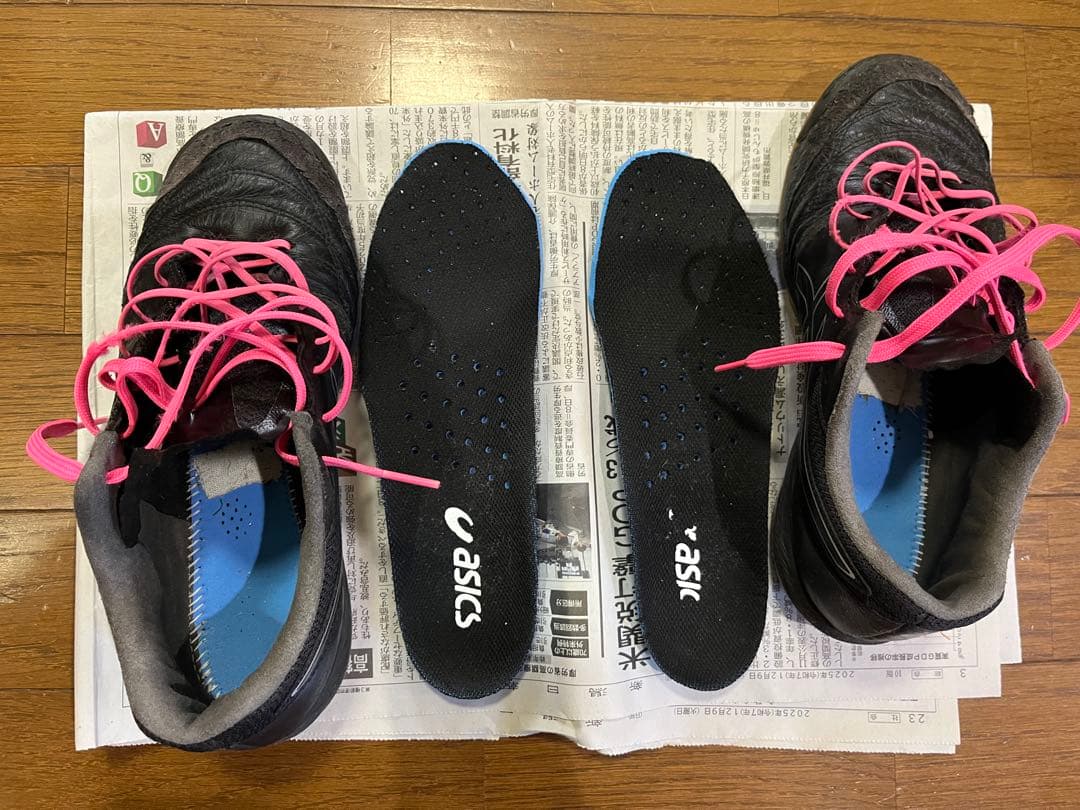 アシックスフットサルシューズデスタッキ K FF ブラック×ブラック24.0cm