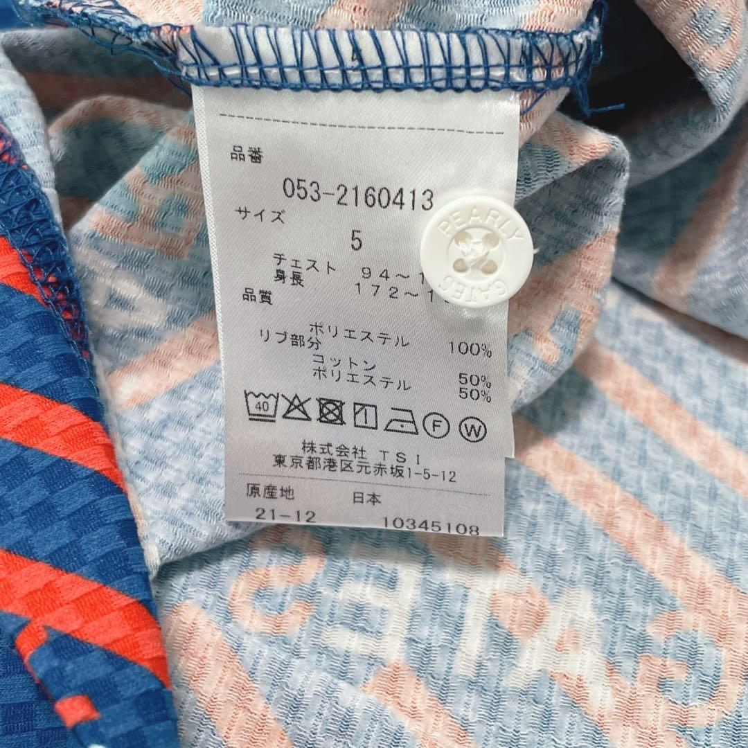 パーリーゲイツ　ポロシャツ　5 メンズ　PEARLYGATES 総ロゴ　L