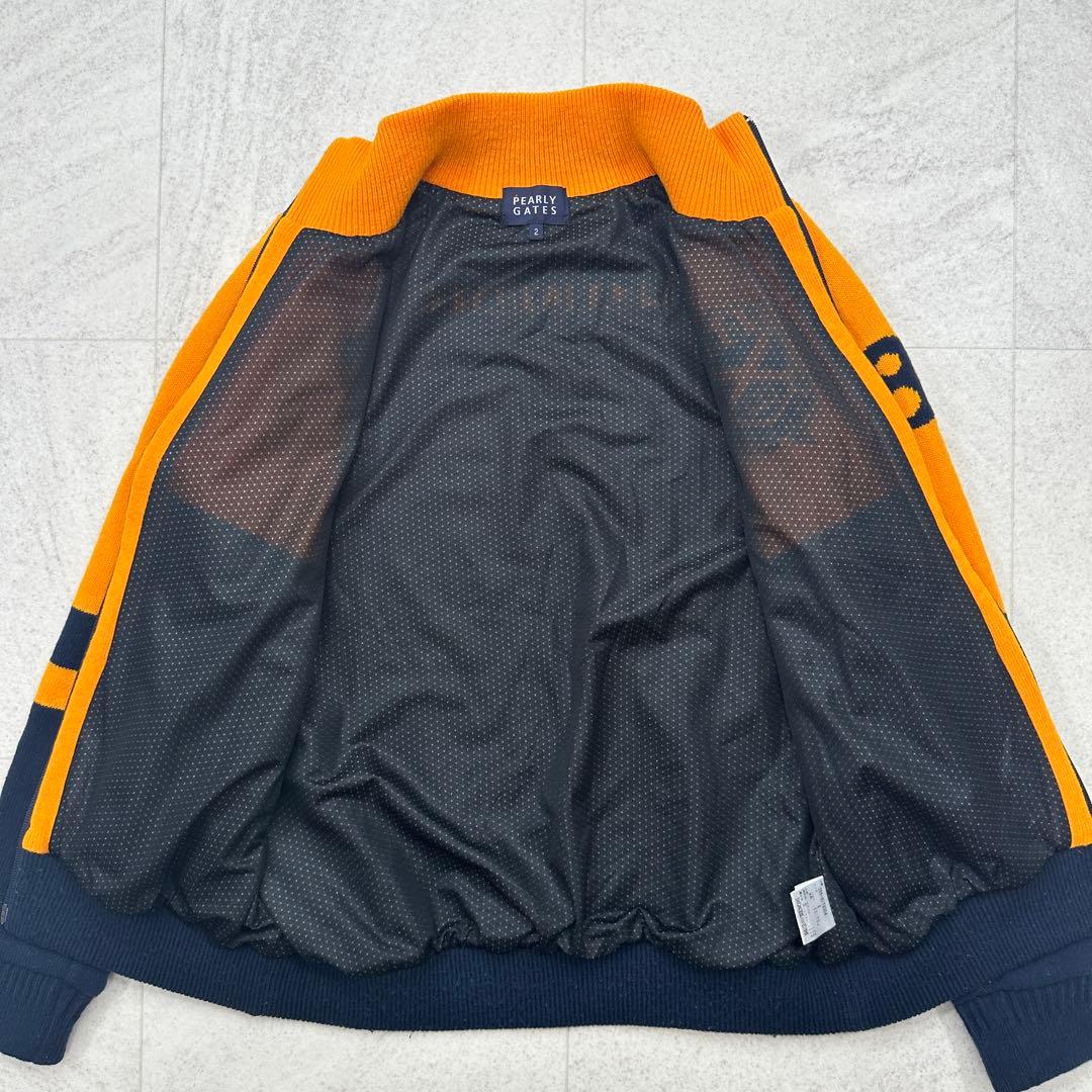 美品【パーリーゲイツ】ジップアップ 防風 ニットブルゾン 日本製（2）