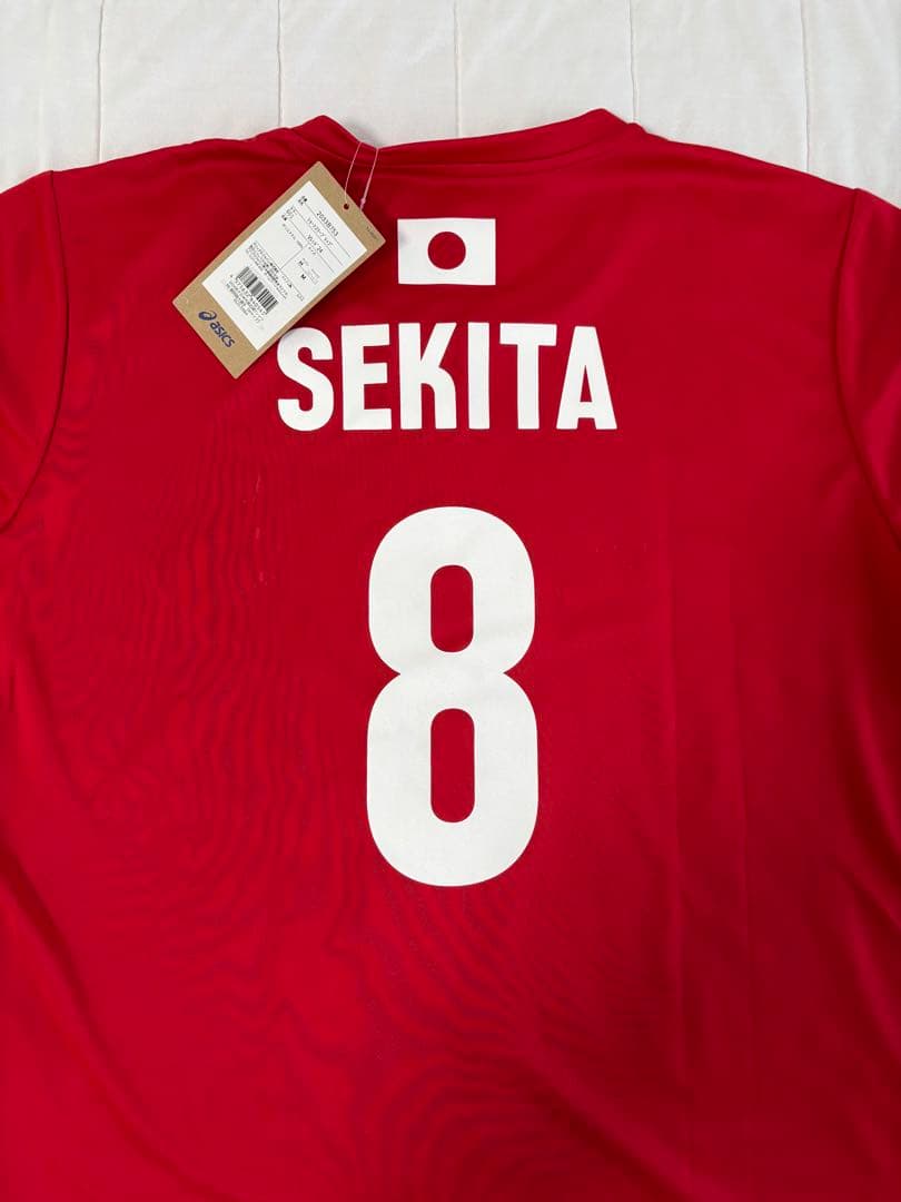 ASICS バレーボールユニフォーム 赤 8 SEKITA