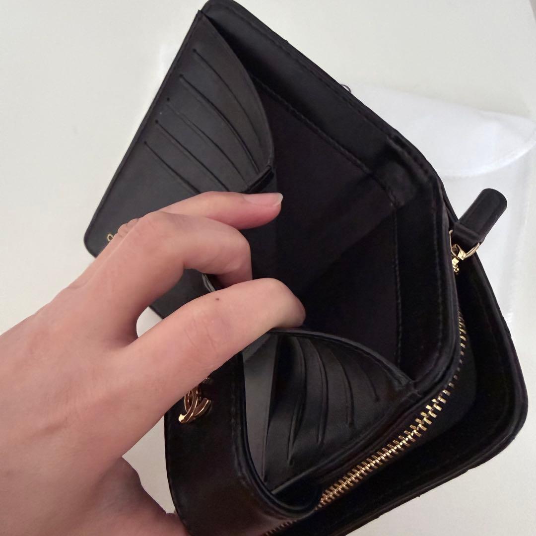 CHANELノベルティ財布ブラックレザー