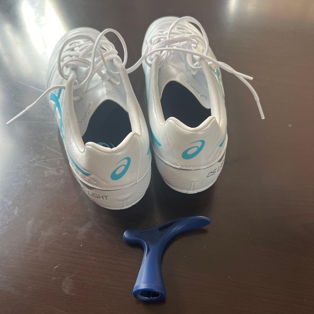 ASICS DS LIGHT ホワイト／アクア　25.5 未使用取替式