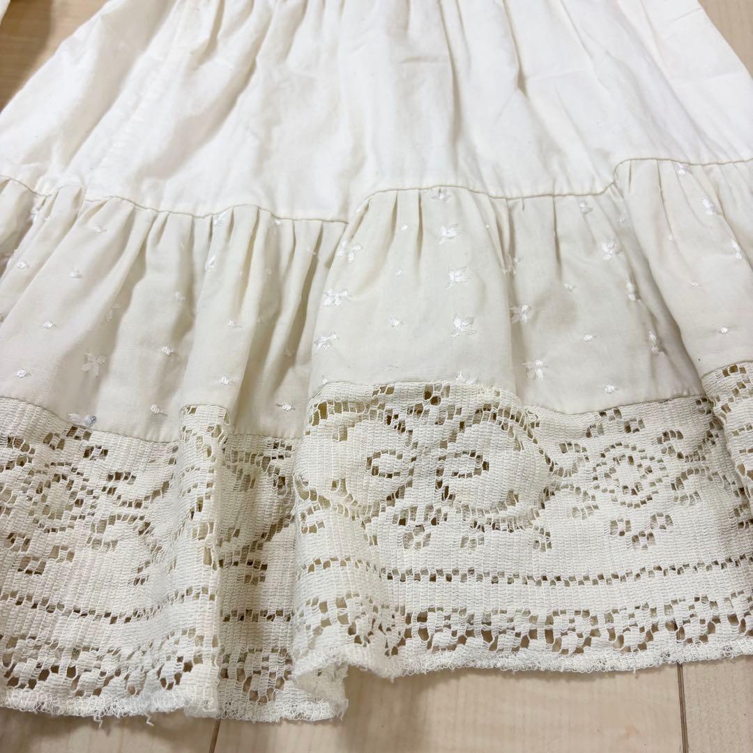 ベリーダンス パンツ フレアパンツ レース 衣装 白系 米国製 美品