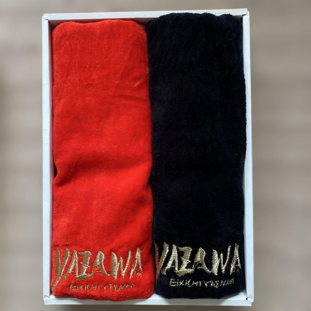 希少YAZAWACLUB刺繍フデロゴyazawaスポーツタオル ブラック/レッド