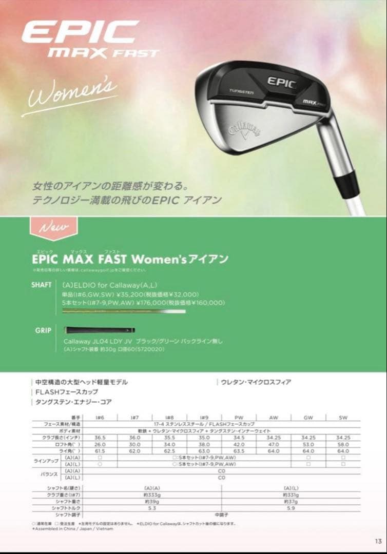 Callaway EPIC MAX 6番アイアン