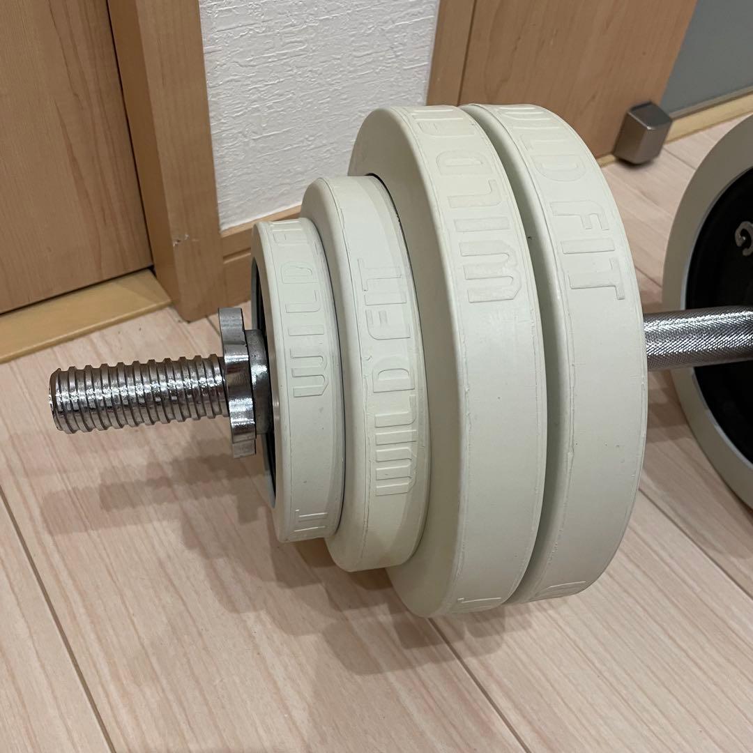 ② 送料無料 WILD FIT ダンベル 30kg ホワイト 可変式