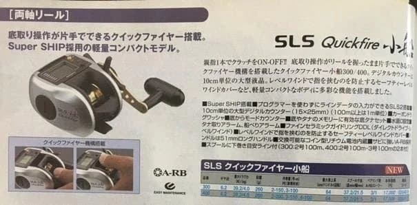 シマノ・クイックファイヤーSLS４００デジタル・中古・船用リールがお買い得！