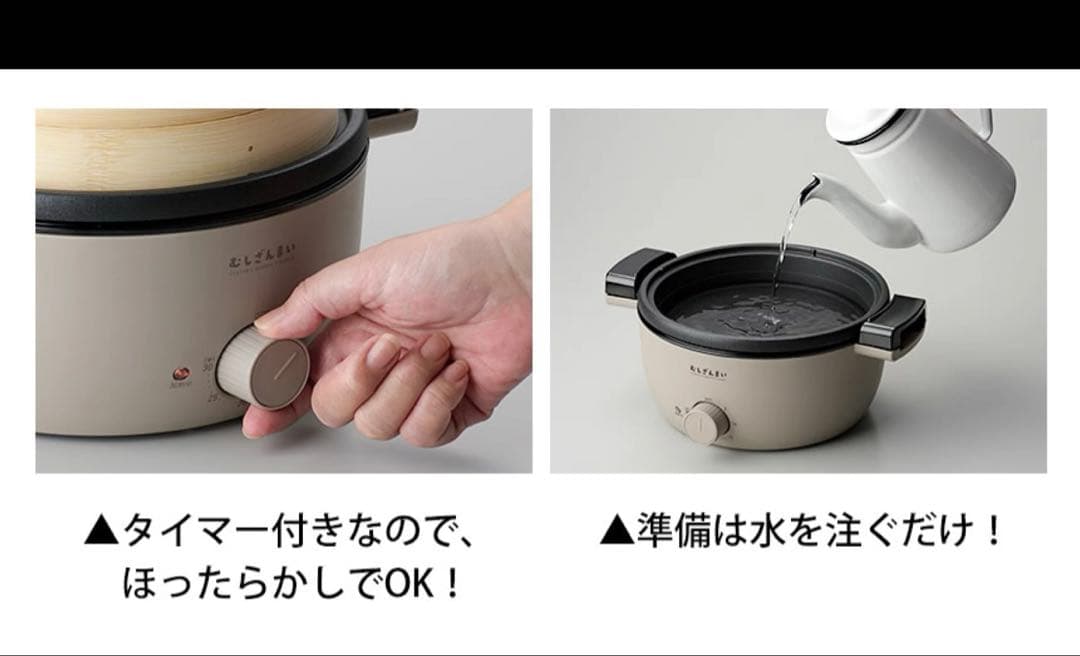 電気せいろ蒸し器 むしざんまい 1〜2人用 （蒸し三昧 電気式 スチーマー ）