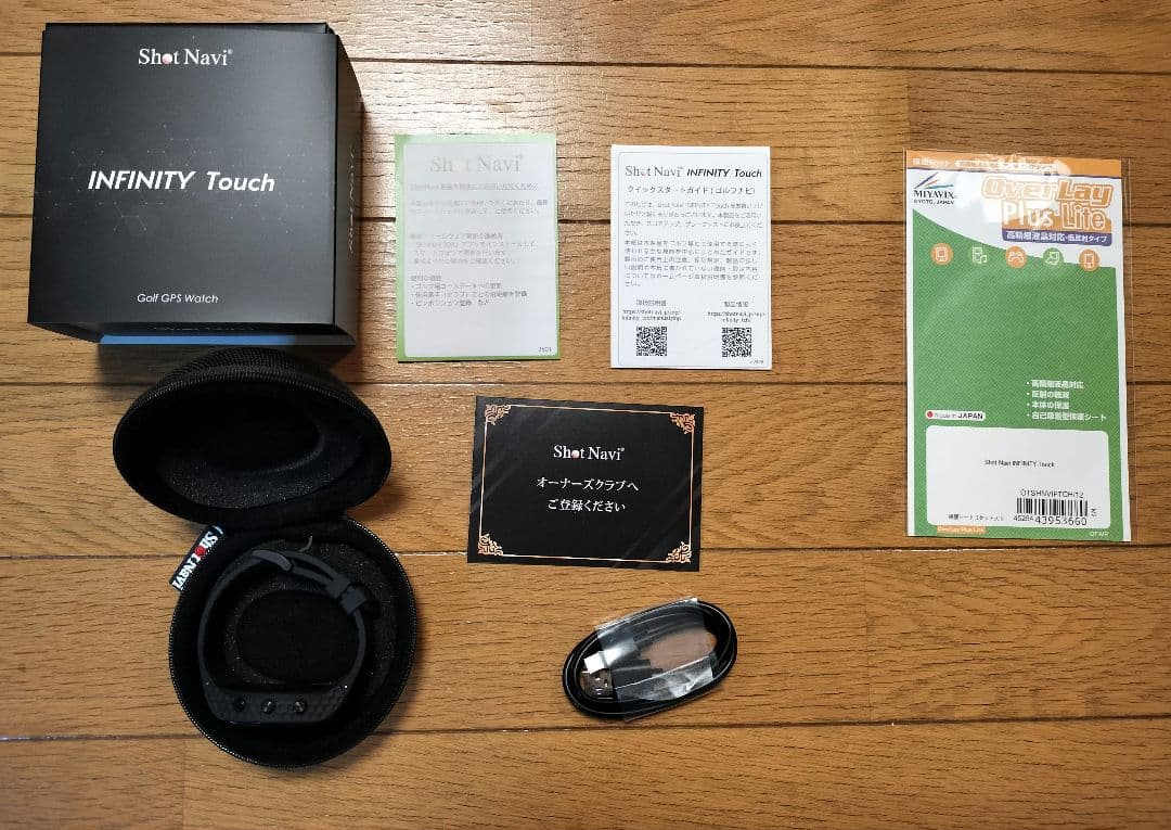 美品　Shot Navi INFINITY Touch　黒　腕時計　保護シール付