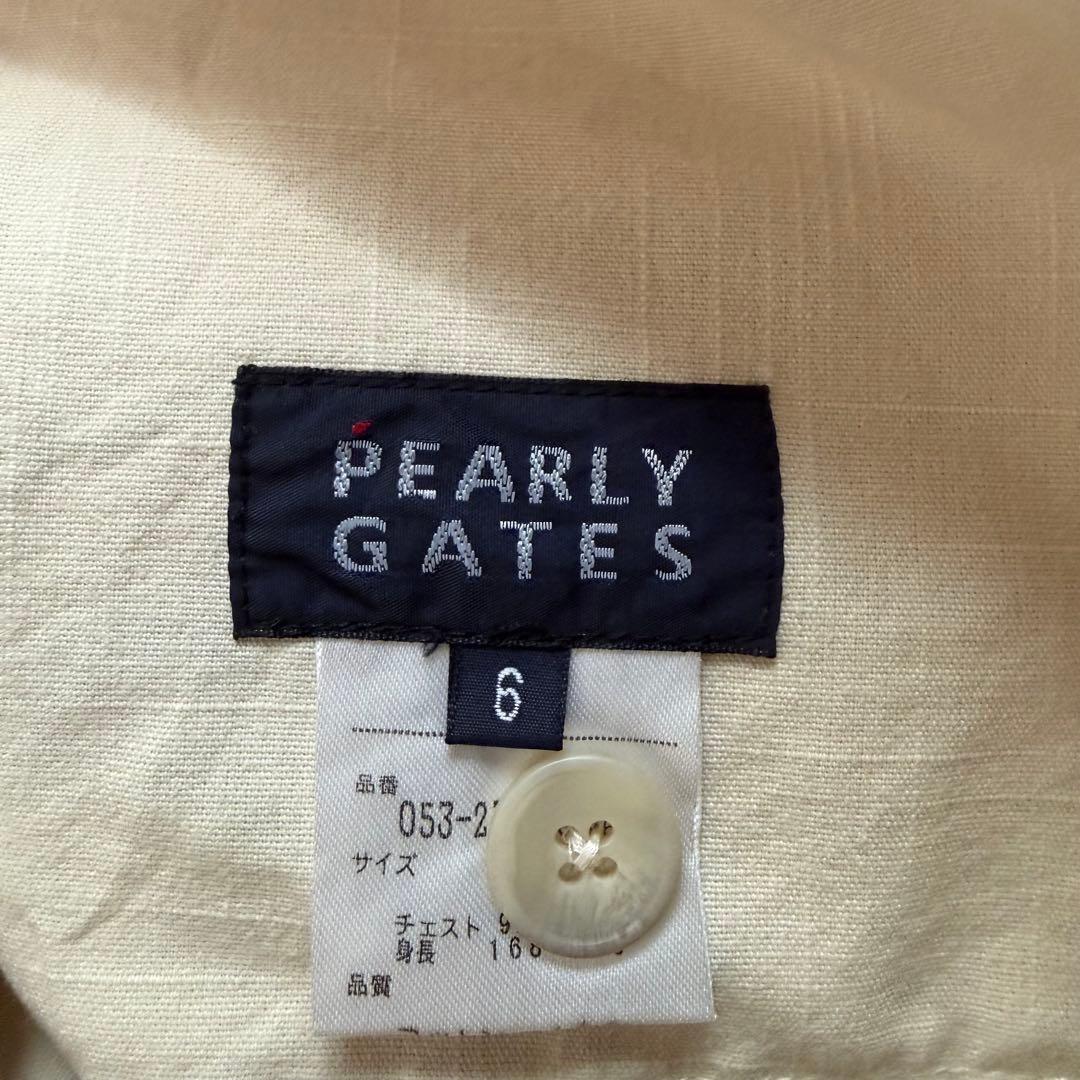 PEARLY GATES パーリーゲイツ パンツ 生成り ロゴ刺繍 サイズ6