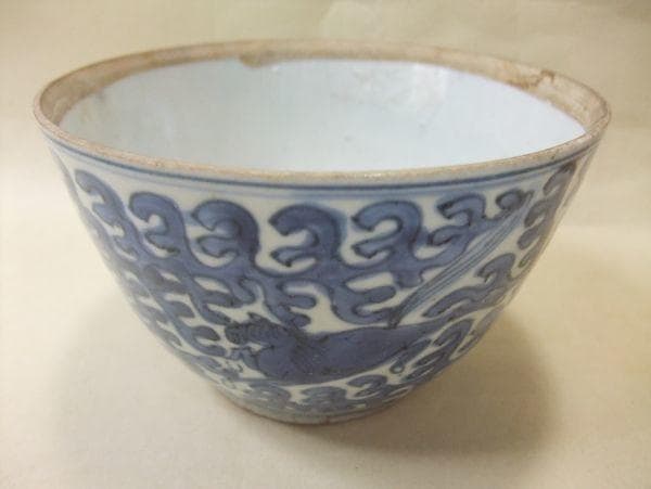中国古玩 古い 安南呉須 馬紋 唐物 染付 古美術 時代物 骨董品 保存箱