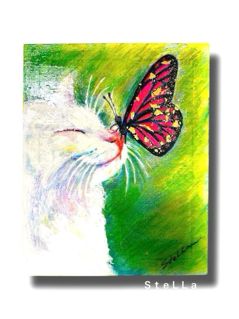 猫の絵　子猫　動物の絵　金箔　動物　猫　猫の絵　北欧　ゴールド　壁掛け　ねこ　絵