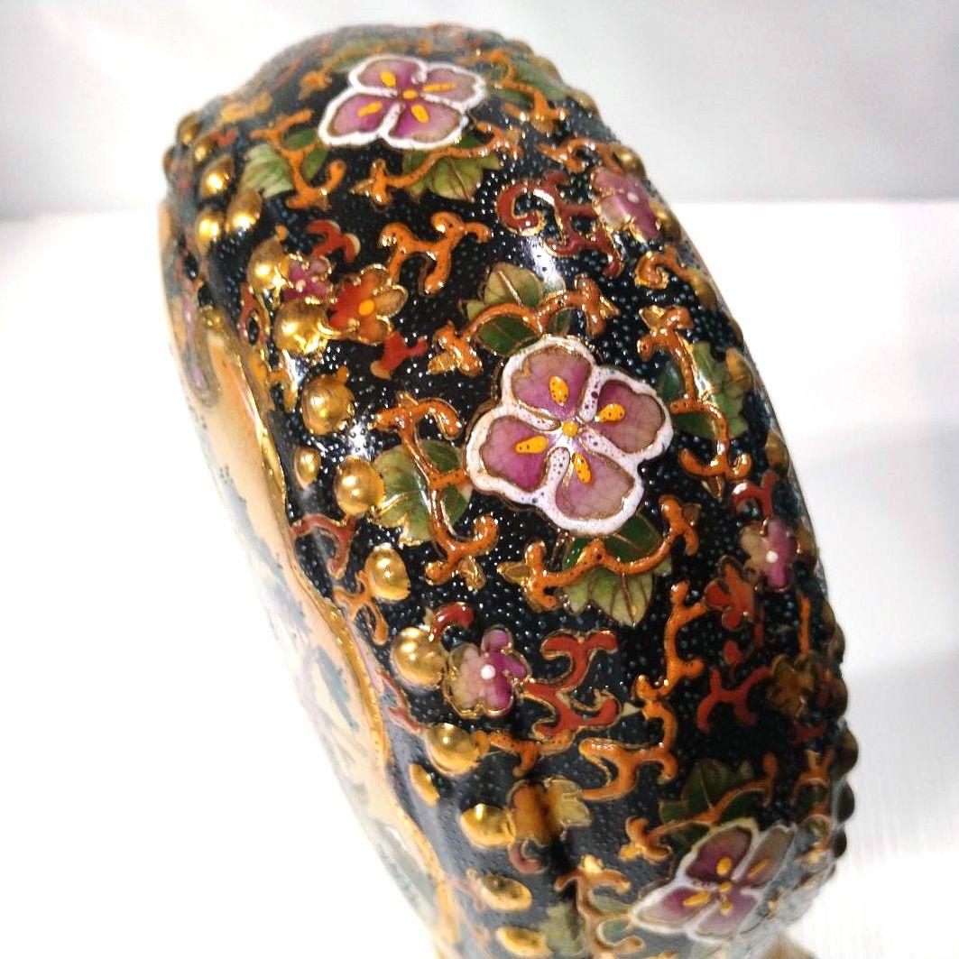 薩摩焼 金襴手 金彩 色絵 色錦 豪華絢爛 飾り 太鼓 古美術 和太鼓 置物
