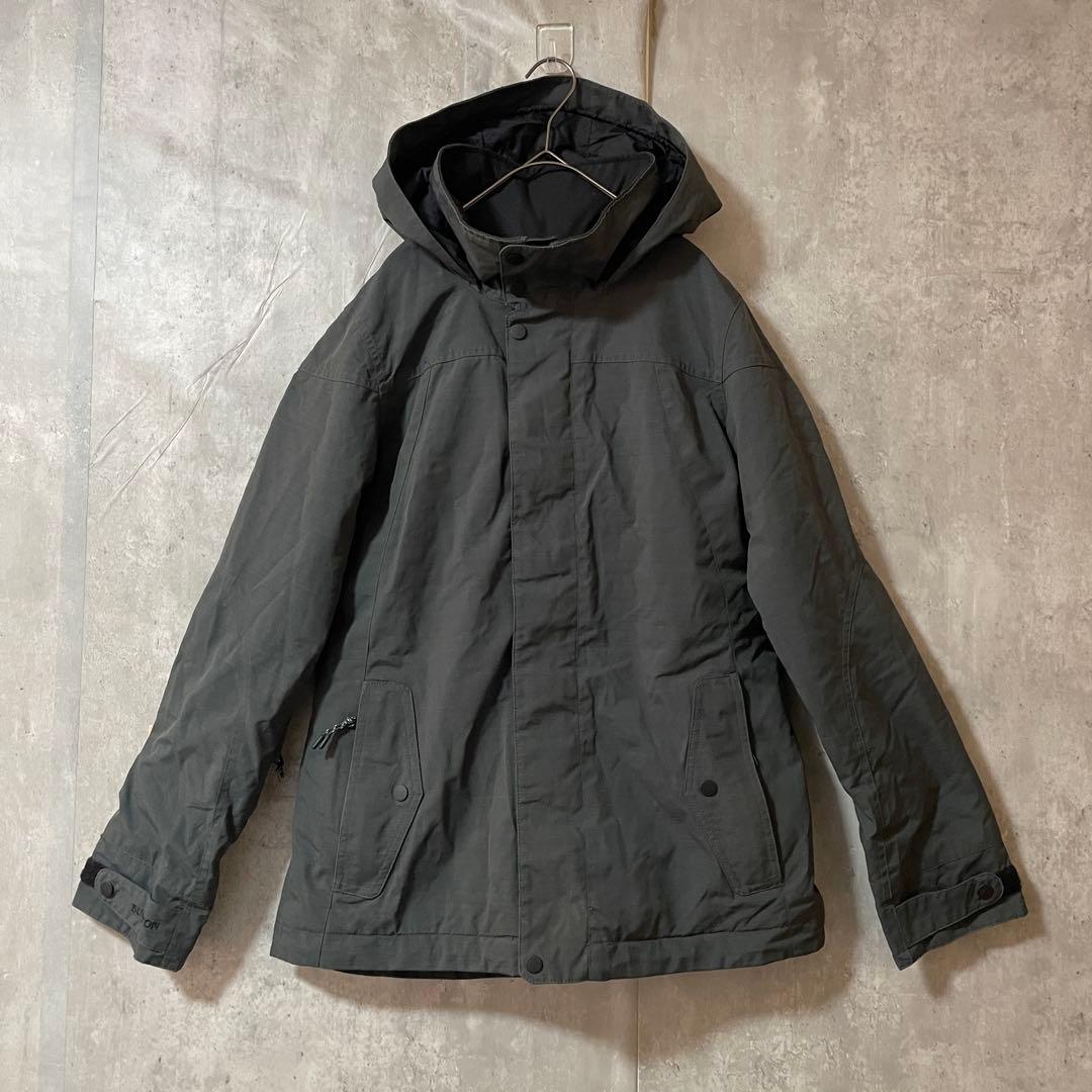 Burtonバートンスキーウェアスノーボードジャケットパーカーフード付灰色グレー