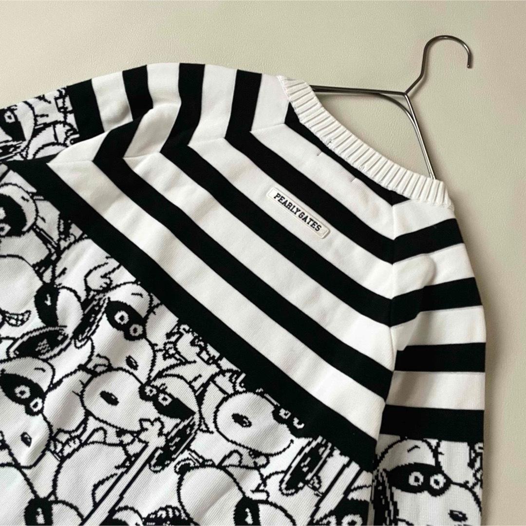 5534 【極美品】パーリーゲイツ　クルーネックニット スヌーピー柄 L 総柄