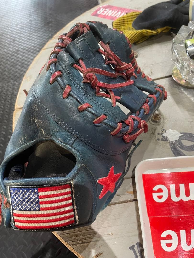 新シーズン！即戦力ミット　ミズノ　ファーストミット　USA ブルー&レッド