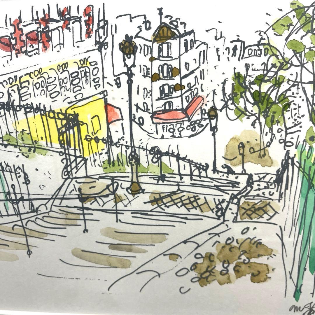 浜征彦 海外風景 「73/100」フランス パリ 風景画 水彩画