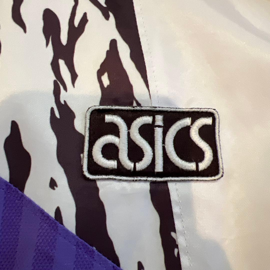 レア！asics サッカーナイロンジャケット 黒/白/紫/赤 日本製