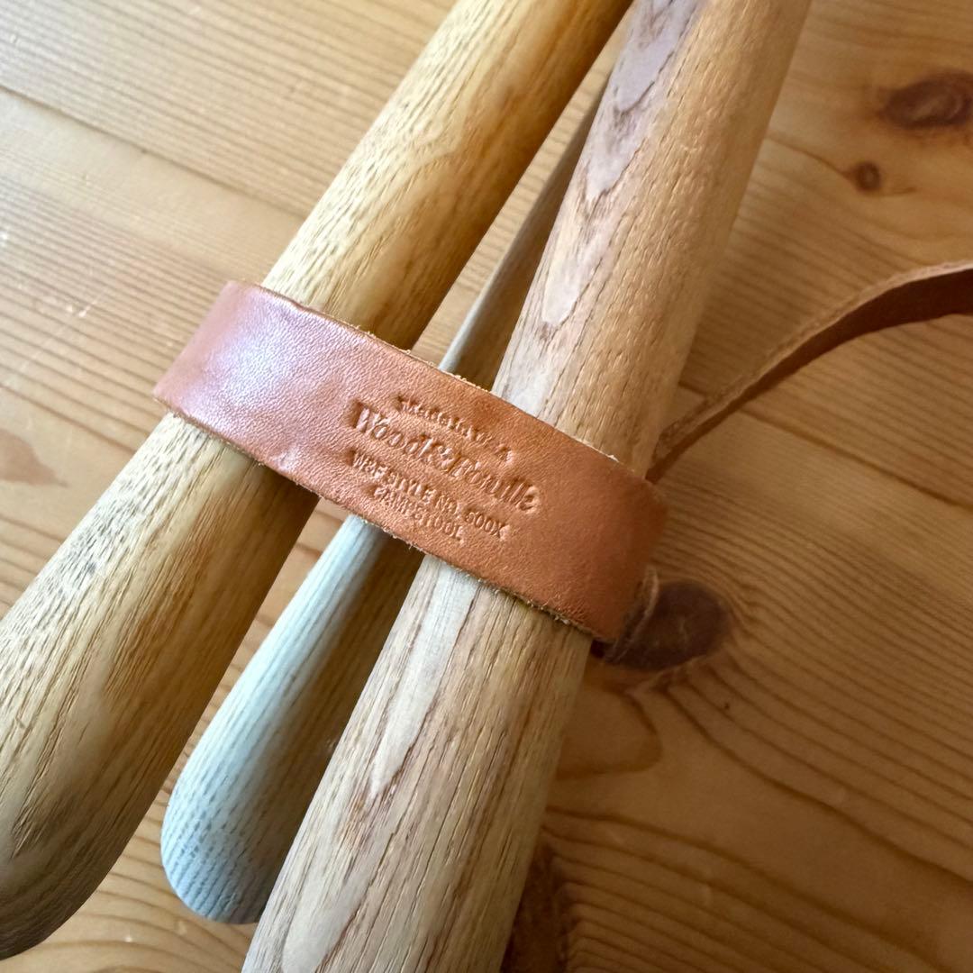 Wood&Faulk 本革 木製 折り畳み式 ポータブル 折りたたみ椅子 USA