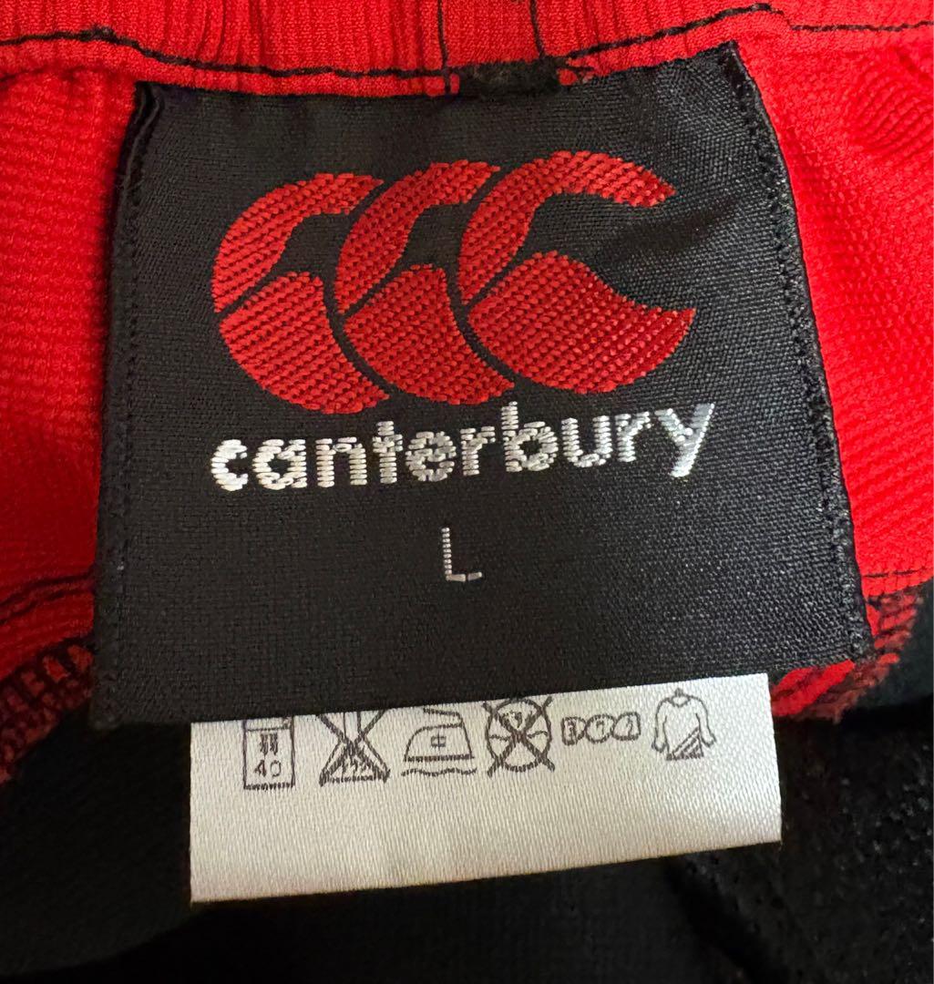 【canterbury】 ウォームアップパンツ 黒/赤　L
