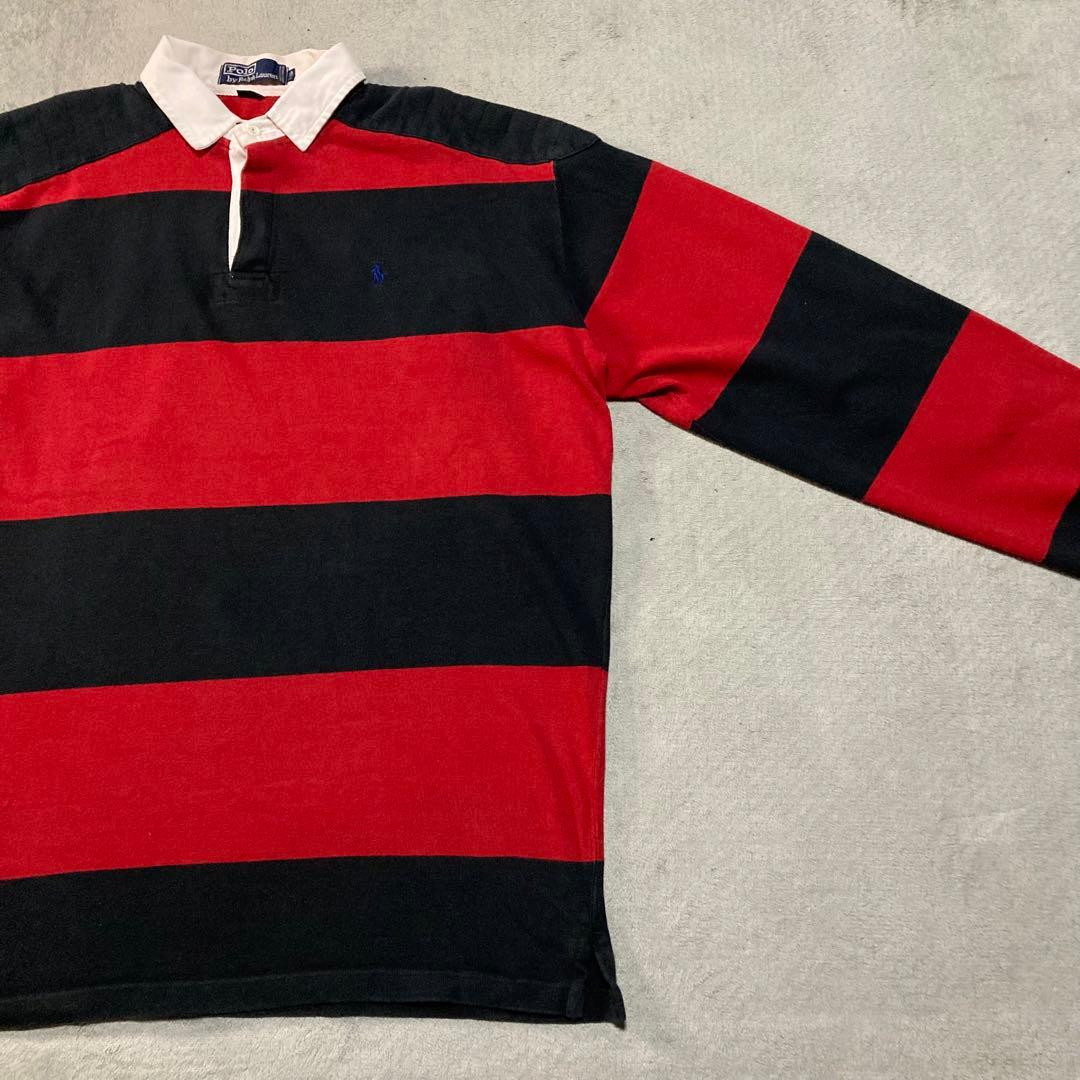 PolobyRalphLauren RugbyShirt 刺繍ロゴ 90s XL