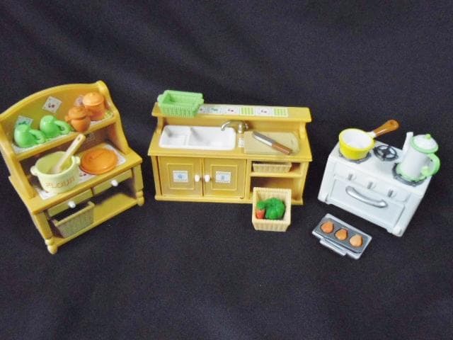 ★シルバニアファミリー カントリー キッチン セット/ミニチュア 台所 オーブン