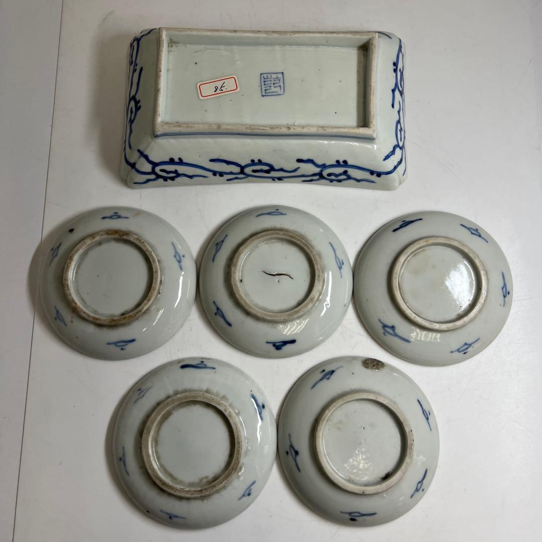 古伊万里　蛸唐草中皿、染付皿等　東Y8-0403④