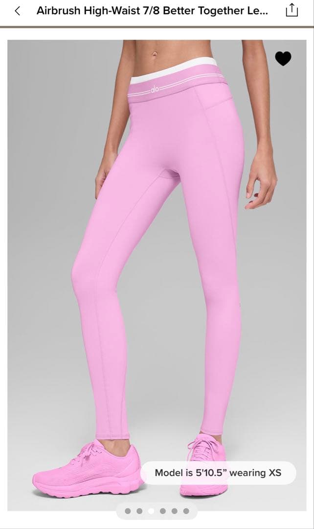 alo yogaレギンス　ピンク　Airbrush High Waist 7/8