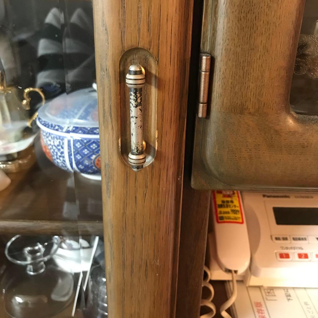 かりもく家具　飾り棚　両面タイプ　アンティーク　食器棚　収納棚　棚　ブラウン