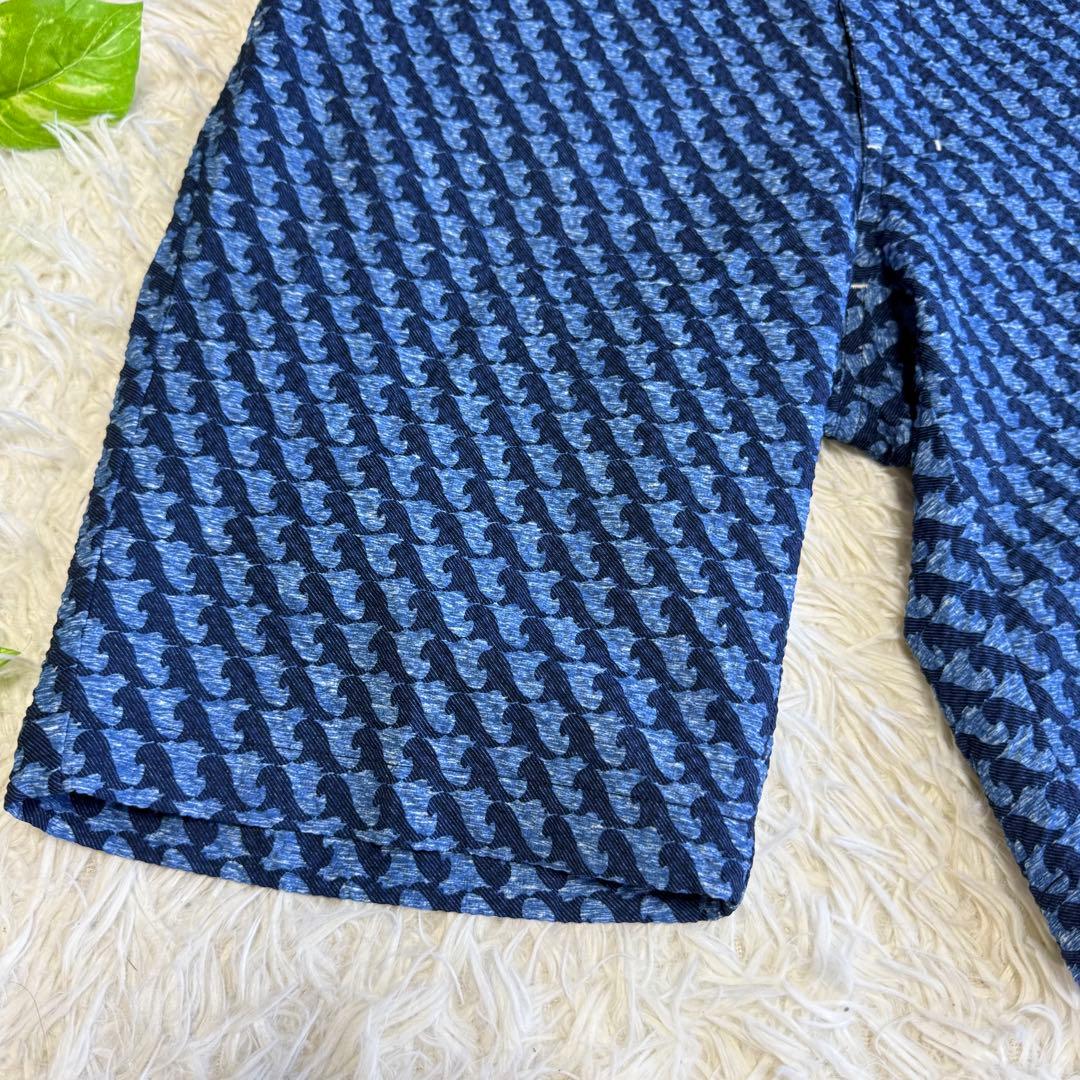 【アンパスィ】美品 ハーフパンツ シアサッカー ブルー LLサイズ メンズ