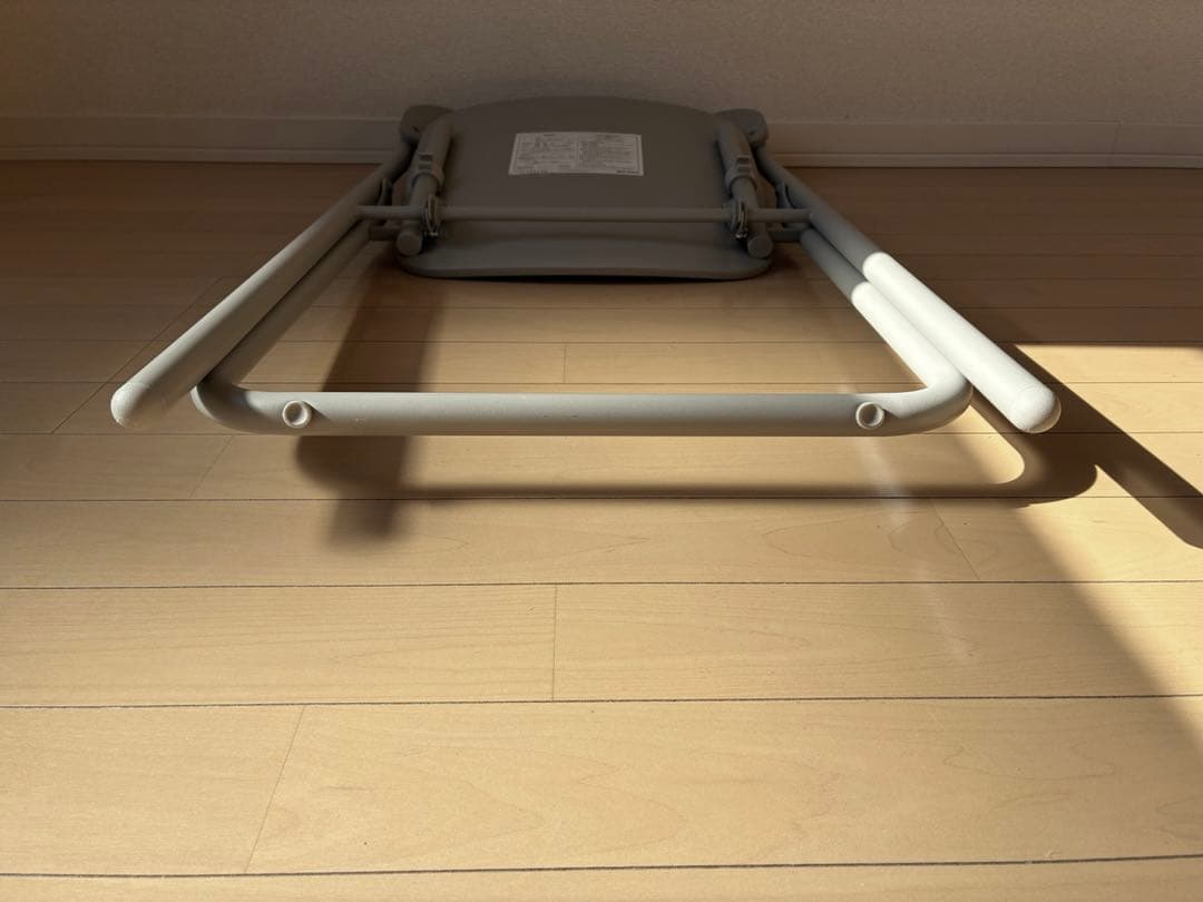 無印良品　スチールパイプ折りたたみチェア板座　ウォームグレー　2脚セット