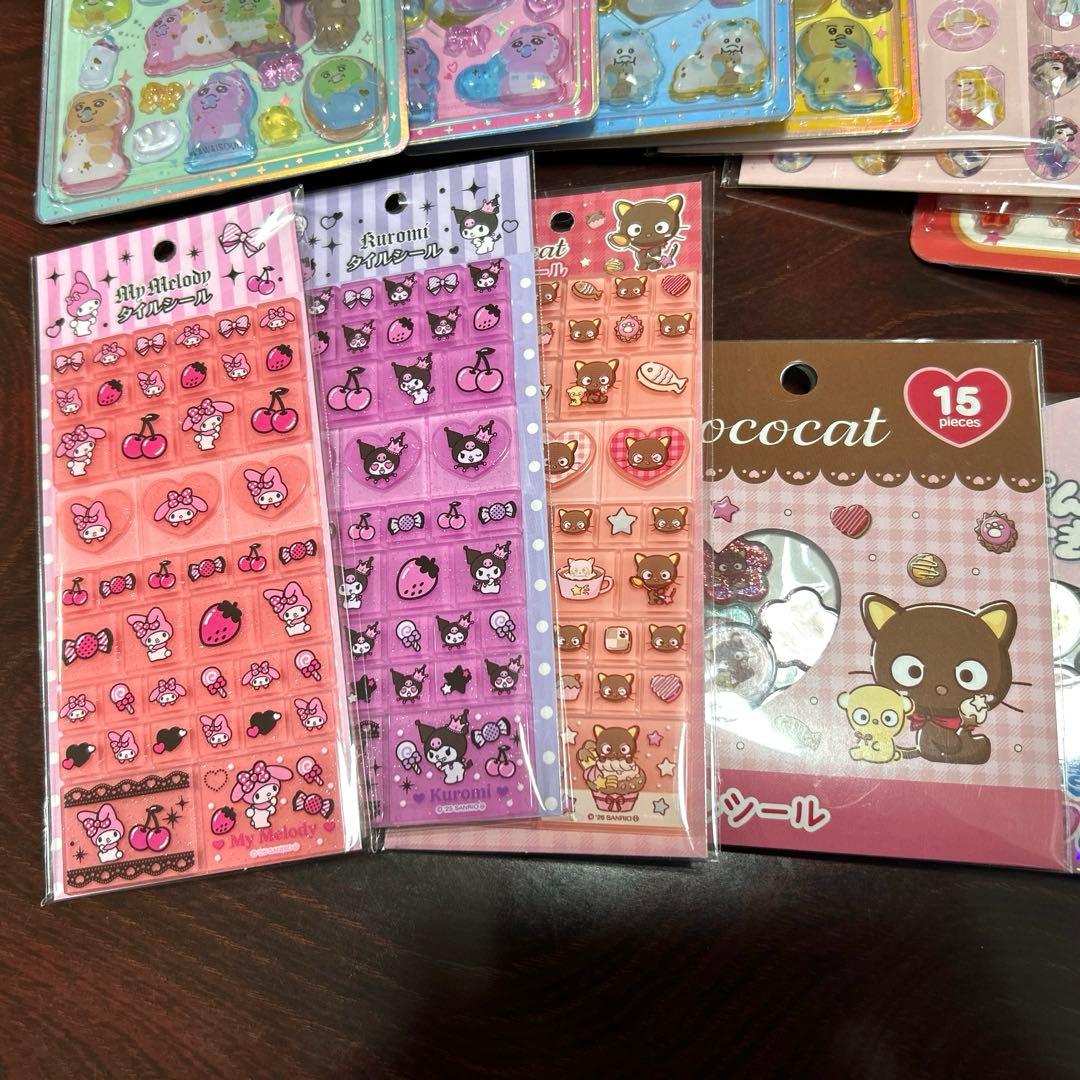 新品　シールまとめ売り　うるちゅる　タイル　おはじき　サンリオ　おぱんちゅうさぎ
