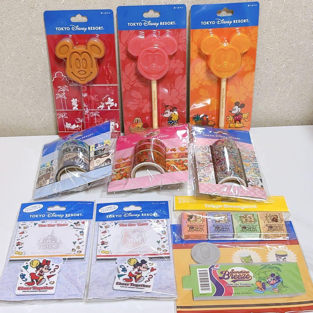 ディズニーリゾート ミッキー ミニー 文具セット マスキングテープ ポストカード
